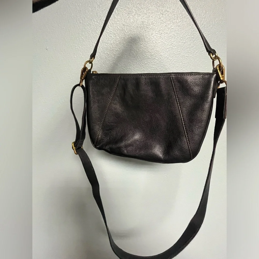 Fossil Black Leather Cross body Bag Purse - Picture 6 of 16